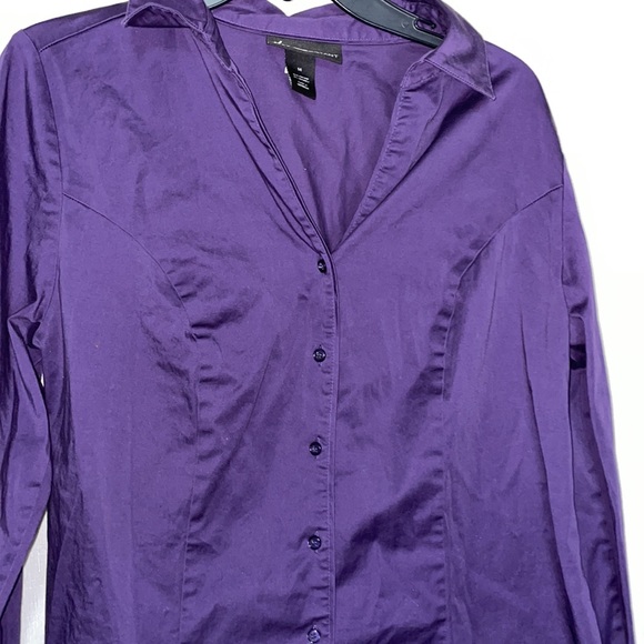 Lane Bryant Gorgeous Purple Button up long sleeve - Picture 4 of 6